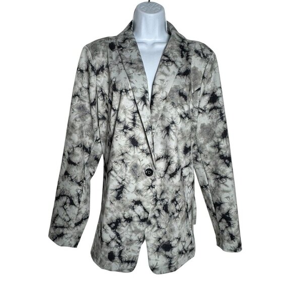 LOGOLORI GOLDSTEIN Gray Blazer Julia Tie Dye Jacket Ponte Knit Gray Size XL - Picture 3 of 9